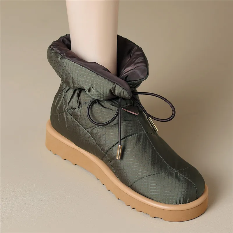 Wool insole winter snow boots with lace up design - Image 6