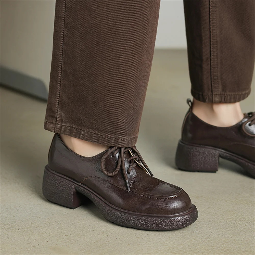 Punk high heel platform shoes in genuine leather - Image 5