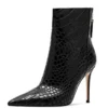 Stone pattern ankle boots with high heels and back zip