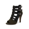T-strap high heel sandals with ankle buckle
