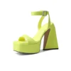 Sandalias Con Plataforma Ladies Fashion Block Heel Dress Shoes Open Toe Chunky Heel Ankle Strap Platform Sandals for Women
